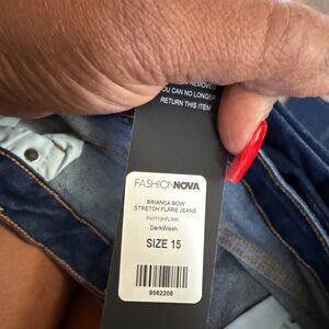 Fashion Nova Dark Wash Stretch Flare Jeans